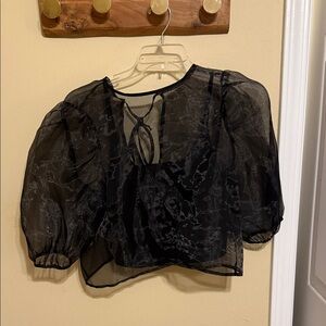 Elegant Black Sheer Women's Top